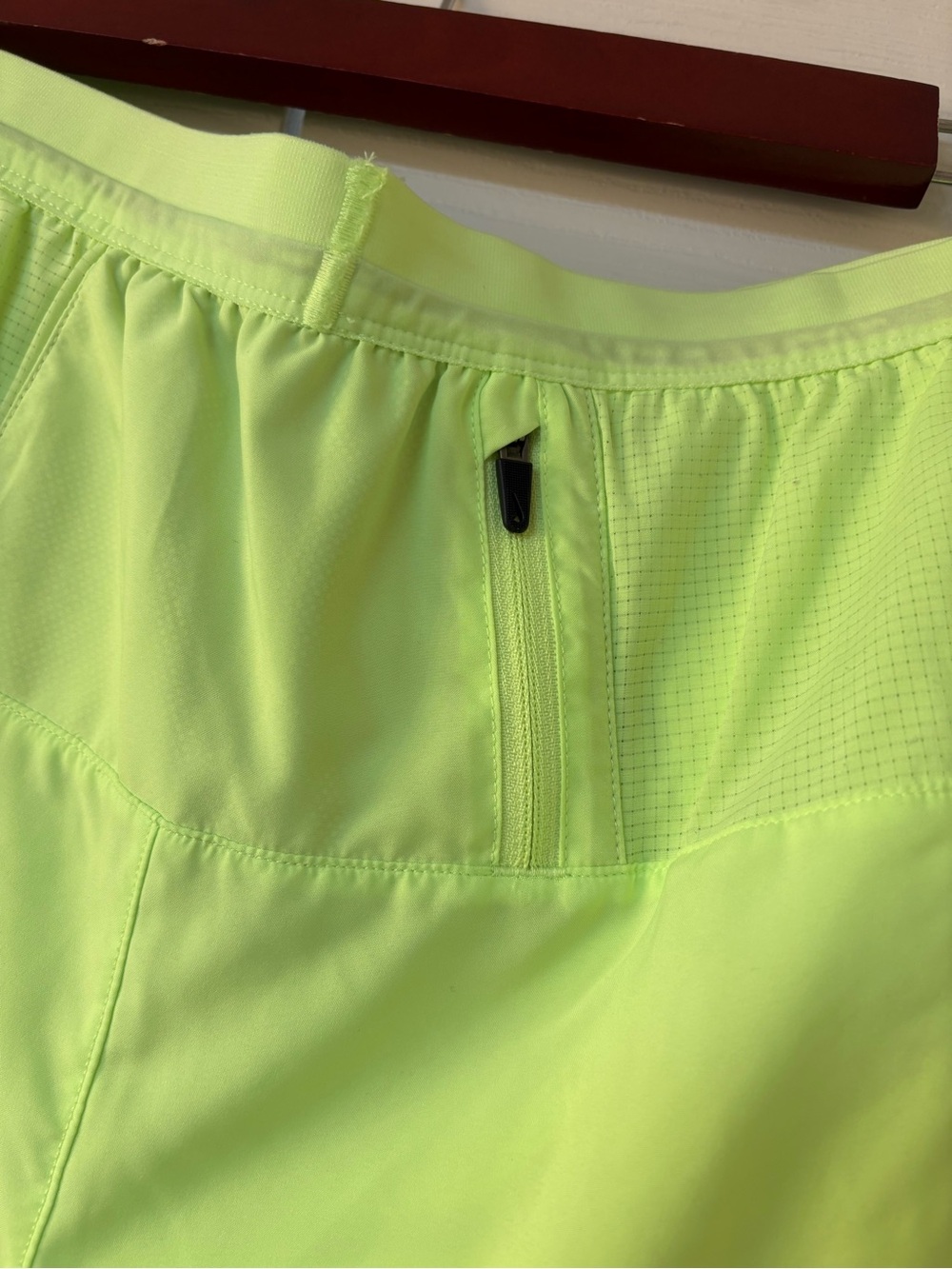 Nike Women's Neon Yellow Dri-FIT Running Shorts - Picture 5 of 6